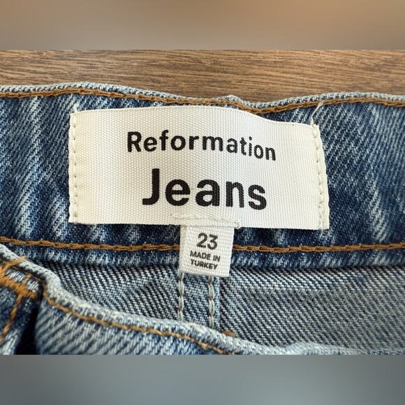 NWT Reformation Nila Long Midi Denim Skirt In Galway Wash Size 23 - Picture 7 of 11